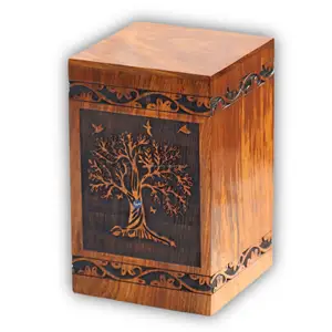 Tree Of Life Urns For Ashes Adult Male/Female | Wooden Cremation Urns For Human Ashes