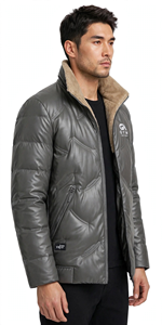 GYM Active Men's High Quality Breathable Windproof Waterproof Quick Dry Polyester Winter Casual <b>Fleece</b> Puffer Wool-<b>Lined</b> <b>Jacket</b> - Product Image 2