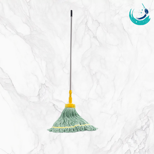 KSR High Quality Industrial Grade Green Cotton Mop Head Eco-friendly Reusable Fast-Drying Self-Wringer 5" Wide Durable Double - Product Image 1