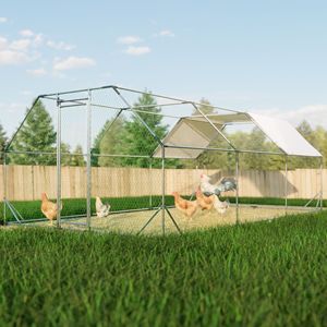 Grand enclos à poulets en métal galvanisé de 10 pi x 20 pi, poulailler, cage à poules, enclos pour volailles - Product Image 1