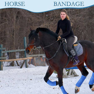 Nuevas vendas para patas de caballo de material ecológico, duraderas, impermeables, transpirables, de forro polar, para el cuidado equino. - Product Image 3