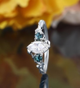Marquise Cut Moissanite 10x5mm Prong Setting 925 Sterling <b>Silver</b> Elegant <b>Solitaire</b> Engagement <b>Ring</b> Vintage Inspired Wedding - Product Image 1