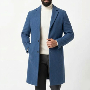 <b>Men</b> Classic <b>Long</b> <b>Winter</b> Trench <b>Coat</b> with Lining Breathable Quick-Dry Warm Wool/Polyester Trench <b>Coat</b> for Formal & Casual Use - Product Image 1