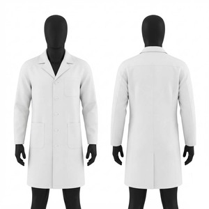 Sales Blackhardson Premium White Lab <b>Coat</b> 200 GSM Polycotton Fabric <b>Long</b> Sleeve Medical <b>Coat</b> Three Pockets Custom Uniform - Product Image 1