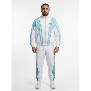 Custom Men's <b>Retro</b> Color-Block Windproof Stand Collar <b>Tracksuit</b> Set (Model Number Dried) - Product Image 1