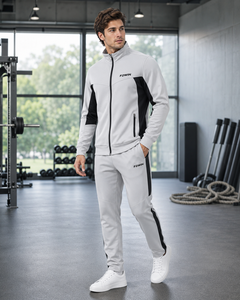 Ensemble de survêtement F2WIN pour homme, bleu et blanc, avec blocs de couleur, veste à capuche décontractée avec cordon de serrage et pantalon, respirant, coupe régulière, idéal pour l'été, OEM - Product Image 4
