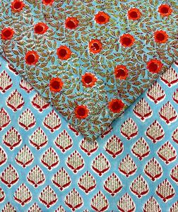 Tela 100% algodón suave y puro con estampado floral para ropa - Túnica india para vestidos, cortinas, ropa de dormir, juguetes, ligera - Product Image 2
