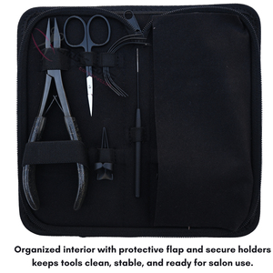 Kit de Herramientas Portátiles para Extensiones de Cabello con Alicates de Crimpado Plano de 7 Pulgadas, Gancho para Cabello, Tijeras de Barbero, Agujas Curvas y Peine de Cola en Estuche - Product Image 5