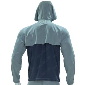 Veste de sudation pour hommes à manches longues avec capuche, haut de sport à col montant et fermeture éclair latérale asymétrique, coupe-vent - Product Image 5