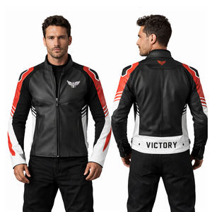 Blouson de moto en cuir pour homme, veste de course, équipement de protection pour motard, idéal pour la conduite sur route et sur circuit - Product Image 5