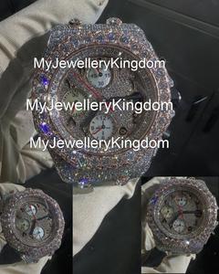 Relojes de Lujo de Diseño con Moissanita VVS de Venta Caliente para Hombre, Relojes Mecánicos Automáticos de Acero Inoxidable con Diamantes Completos - Product Image 1