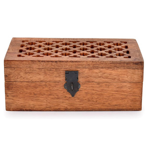 Fabricant en gros d'usine meilleur prix bois de manguier coupé à la main Jali Work meilleure boîte de qualité pour le stockage, le cadeau et le saké - Product Image 2