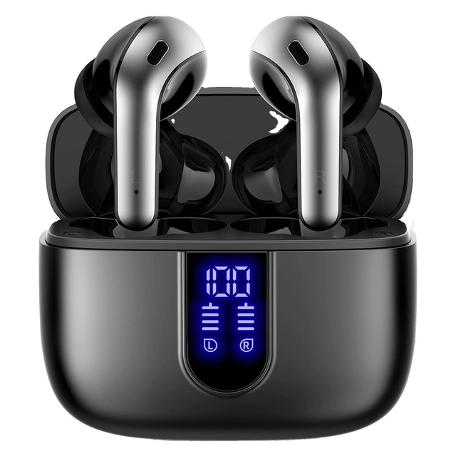 Wireless Noise Cancelling Sport Earhook Headphones True Wireless BT5.3 Gaming TWS Earbuds with Digital Display IPX5 Waterproof
