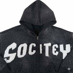Sudadera con capucha y cremallera de alta resistencia para hombre, con apliques personalizados y logo impreso, estilo streetwear, cómoda. - Product Image 6