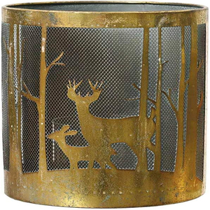 Lanterne dorée en fer motif cerf et renne, porte-bougie de Noël en métal pour bougies votives - Product Image 3