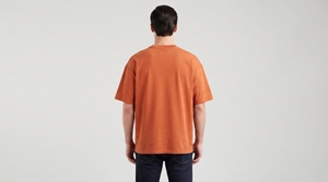 Men's <b>Orange</b> Short Sleeve O-Neck <b>T</b>-<b>Shirt</b> Regular Fit Casual Jersey Knitted 100% Cotton Solid Color Breathable Front Logo - Product Image 4