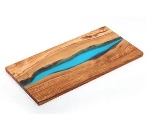 Planche à découper en bois d'acacia rustique et résine, faite à la main, de qualité supérieure, pour charcuterie, fromage, pain et usage quotidien - Product Image 2