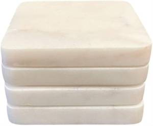 Coastal Style Round Marble <b>Coasters</b> Natural Stone <b>Table</b> Decor - Product Image 2
