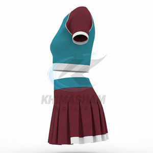 Uniforme de Porristas de Poliéster para Mujer, Transpirable, de Secado Rápido, Ligero, de Color Sólido, de Alta Calidad - Product Image 4