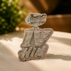 Iced Out Double Layer Letter <b>Pendant</b> Rose <b>Gold</b> Plated Charm Personalized Initial Jewelry for Unisex - Product Image 1