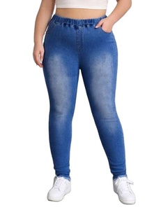 Wholesale Customized Plus Size Jeans Pants Breathable Eco-Friendly Elastic Waist Sexy Women Denim Casual Jeans Pants OEM - Product Image 2