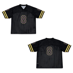 เสื้อกีฬาแขนสั้นระบายอากาศผ้าโพลีเอสเตอร์100% ใหม่เสื้ออเมริกันฟุตบอล - Product Image 1