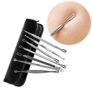 Factory Price 7PCS Pack <b>Blackhead</b> Remover Tool Stainless Steel Pimple Blemish Comedone <b>Extractor</b> Face Care Beauty Tool Set Kit - Product Image 1