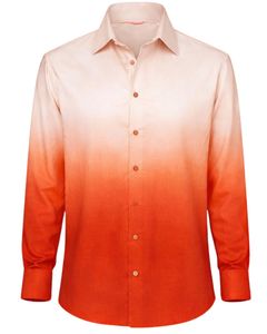 Chemise Formelle Homme Ombrée Pêche Orange en Coton Premium à Manches Longues Boutonnée – Tenue Décontractée Chic – Fabricant OEM Personnalisé – Vente en Gros - Product Image 1
