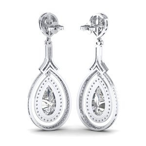 REYES Nouveaux Boucles d'Oreilles Pendante en Argent Sterling 925 avec Moissanite Taille Poire 10,12 carats, Bijoux Fins pour Femme, Idéales pour Mariage et Soirée - Product Image 4