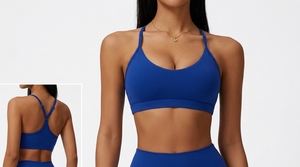 Soutien-gorge de sport à faible impact pour femmes, sans couture, rembourré, pour yoga, pilates, gym, fitness, vêtements de sport personnalisés, vente en gros - Product Image 3