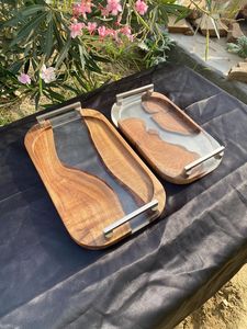 Eco Friendly Solid Wood Serving Tray Ideal For <b>Kitchen</b> Dining <b>Table</b> Serving And Home Decor Purposes - Product Image 6