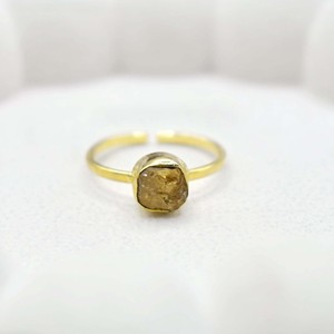 Citrine Gemstone Adjustable <b>Ring</b> Gold Plated Handmade Natural Rough Stone November Birthstone Boho Jewelry Gift for Women - Product Image 2
