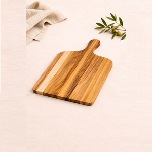 Planche à découper en teck naturel de qualité supérieure avec poignée en forme de palette pour la cuisine, planche à découper en bois durable et écologique, idéale pour les charcuteries - Product Image 1