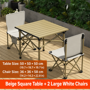 <b>Foldable</b> Camping <b>Table</b> Set with 6 Chairs Aluminum Outdoor Furniture Portable Picnic BBQ Dining Set Black - Product Image 1