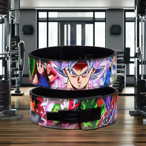Heaven Earth Fitness Animated Suede Leather Powerlifting Lever <b>Belt</b> Buckle for Weight Lifting Training Safety Back Support - Product Image 1