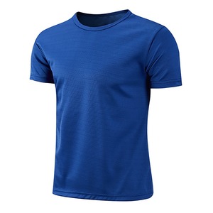 T-shirt pour homme, coupe ajustée, coton, col rond, uni, tissu extensible, confortable, mode, été, décontracté, usage quotidien, OEM - Product Image 6