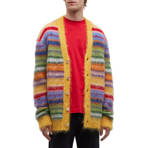Suéter Cárdigan de Lana y Mohair para Hombre, Cómodo, con Cierre de Cremallera y Botones, Prenda de Punto Versátil para Oficina, con Logotipo, Otoño/Invierno - Product Image 1
