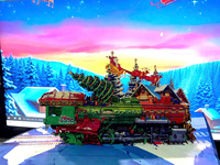 Tarjeta de Felicitación Pop-Up Personalizada para Graduación, Navidad, Cumpleaños, con Diseño 3D de Tren y Escena de Pueblo Nevado, Impresión Digital Personalizada
