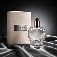 Vente en gros de flacons de parfum en verre transparent en forme de cœur de 10 ml, rechargeables, flacons de parfum vides pouvant être sérigraphiés