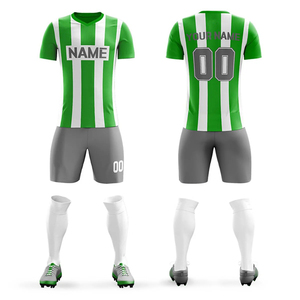 Ensemble de maillots de football unisexe personnalisés bleu clair jaune noir à manches courtes col en V anti-transpiration antibactérien protection UV - Product Image 3