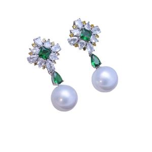 Pendientes de Perlas Redondas Blancas de Agua Dulce de 11-12 mm para Mujer, Plata de Ley S925, con Colgante de Mariposa, con Luz Intensa y Pequeñas Imperfecciones - Product Image 5