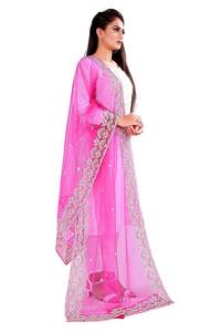 Dupatta de Tela Rosa Lavanda de Diseño Moderno, Estilo Indio-Pakistaní, Exclusivo y de Última Moda para Mujeres, Ideal para Bodas y Eventos Étnicos - Product Image 5