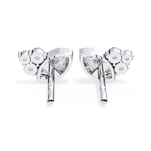 Marquise Cut Moissanite Cluster Stud <b>Earrings</b> 5.20×2.60mm Marquise with 1.8mm & 1.5mm Round Moissanite <b>Earrings</b> 18K Solid Gold - Product Image 6