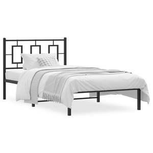 Cadre de lit en métal noir avec tête de lit 39,4'' x 78,7'' sans matelas - Product Image 1