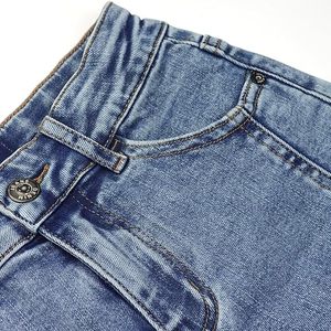 Girls Stonewashed Denim Flare <b>Jeans</b> High <b>Waist</b> Embroidered Hem Casual Spring Style Regular Fit Cotton Fabric - Product Image 4