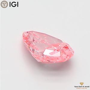 Brilliance raffinée 1,00 CARAT avec certificat IGI, clarté VS2, couleur rose vif fantaisie, diamant cultivé en laboratoire CVD, taille poire pour bijoux - Product Image 3