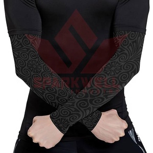 Manchons de cyclisme à impression par sublimation, anti-UV, en Spandex et Polyester, unisexe, pour adultes, compression sportive - Product Image 4