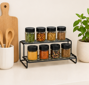 Étagère à épices en métal pour comptoir de cuisine et rangement de placard, support multifonctionnel pour pots à assaisonnements et masala - Product Image 2