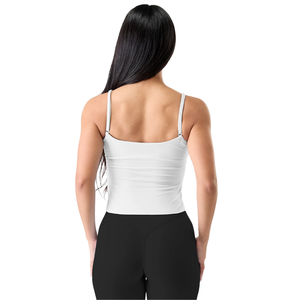 Aura Form Tank Women’s Seamless 2 <b>in</b> 1 <b>Built</b> <b>In</b> <b>Bra</b> Sculpting Activewear Fitness Stretch Tank <b>Top</b> White - Product Image 4