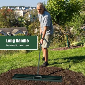 Râteau de nivellement de pelouse robuste 46 x 10 pouces, outil de nivellement de sol de qualité supérieure pour pelouses - Product Image 2